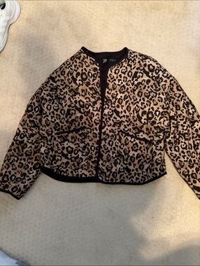 Zara Leopard-Print Teddy Jacket in Brown and Black